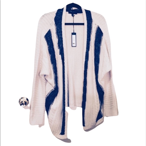 NWT Romeo & Julie: Large Knitted Black & Cream Cardigan - Picture 1 of 4